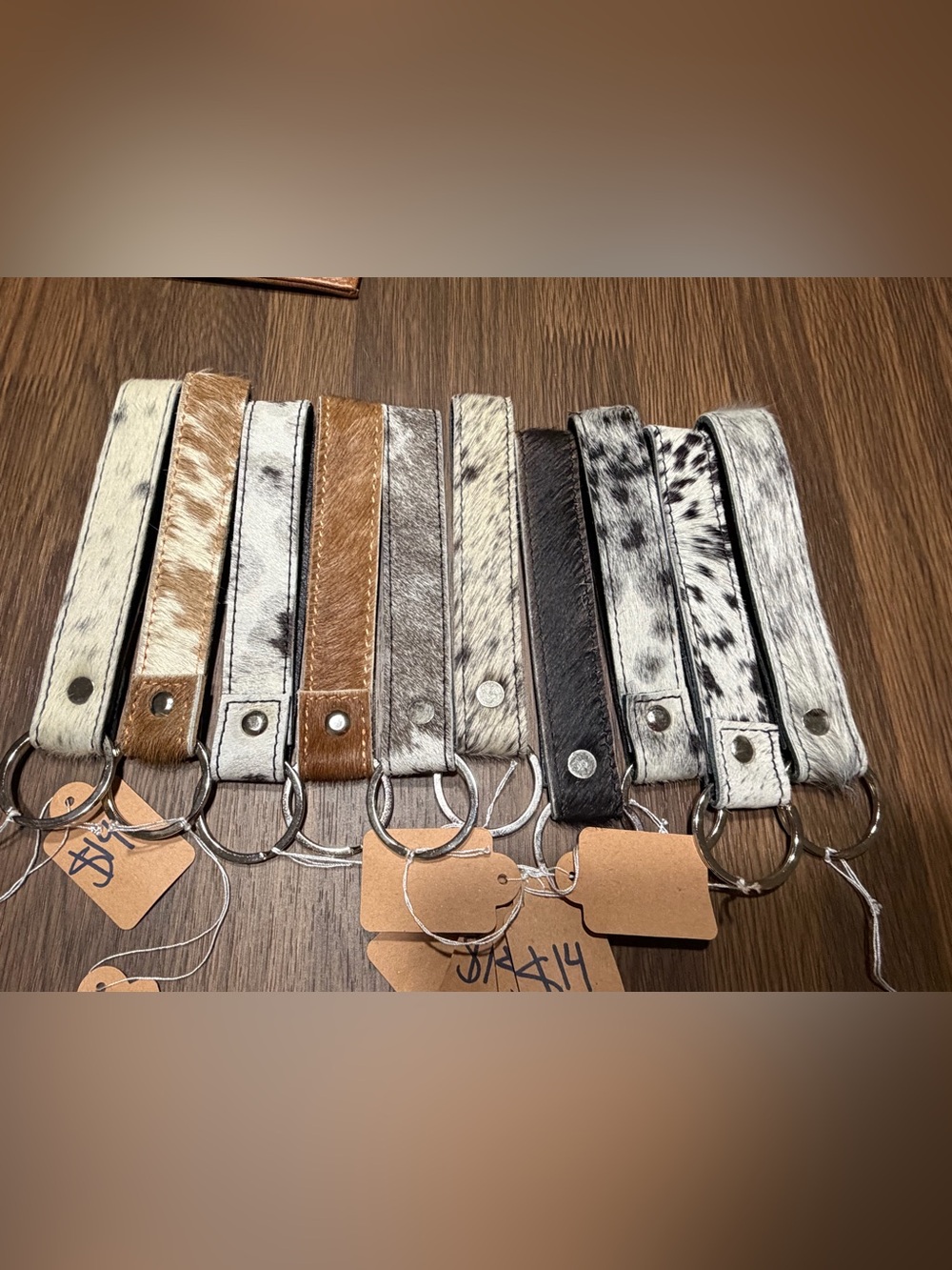 Cowhide Leather Key Wristlet - Multi Color